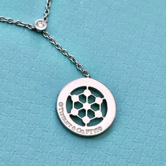 🧧SOLD🎋 RARE Tiffany & Co. Platinum Pt950 Diamond Voile Lariat Necklace 16” - Picture 4 of 9